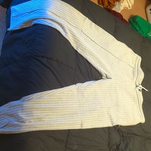 Grey, white pin stripe jogger, never worn